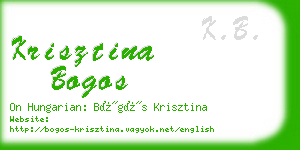 krisztina bogos business card